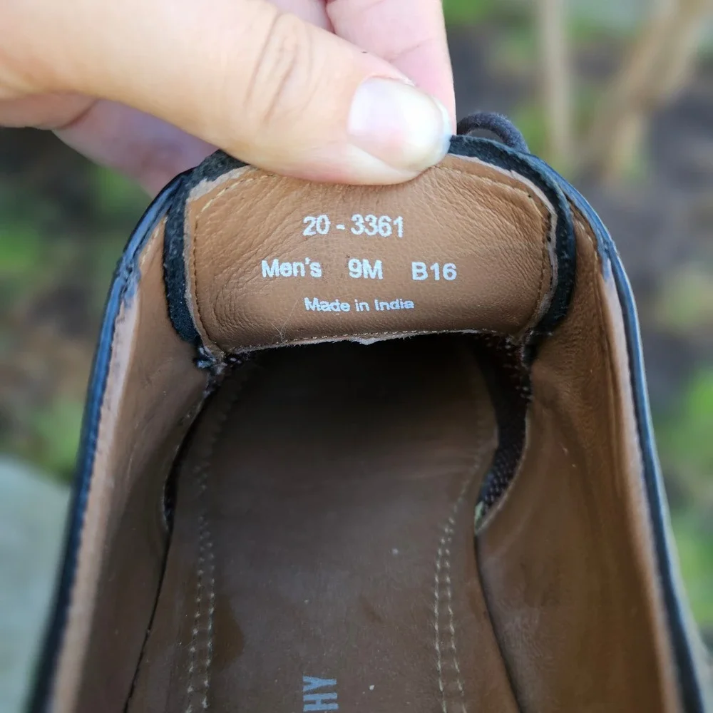 Johnston & Murphy Mason Plain Toe Dress Shoes 9 Black Leather Derby Classic Work